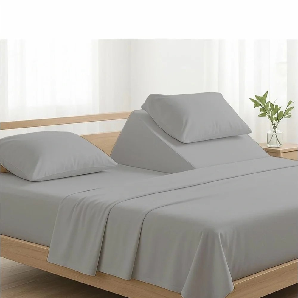 Luxury Cotton Sheet Set in Light steel Soft Home Bedding